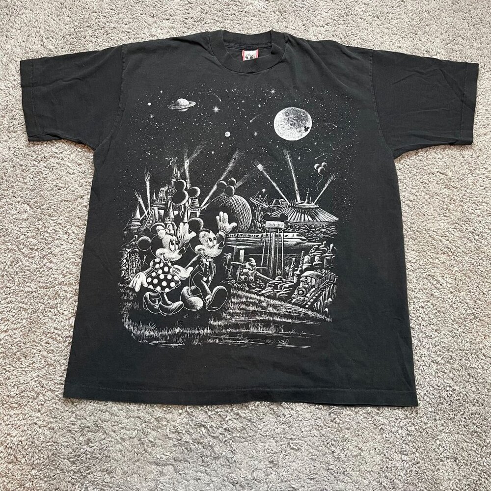 Vintage 90s Disney Designs Disneyland Hotel Mickey Minnie Galaxy Single Stitch O